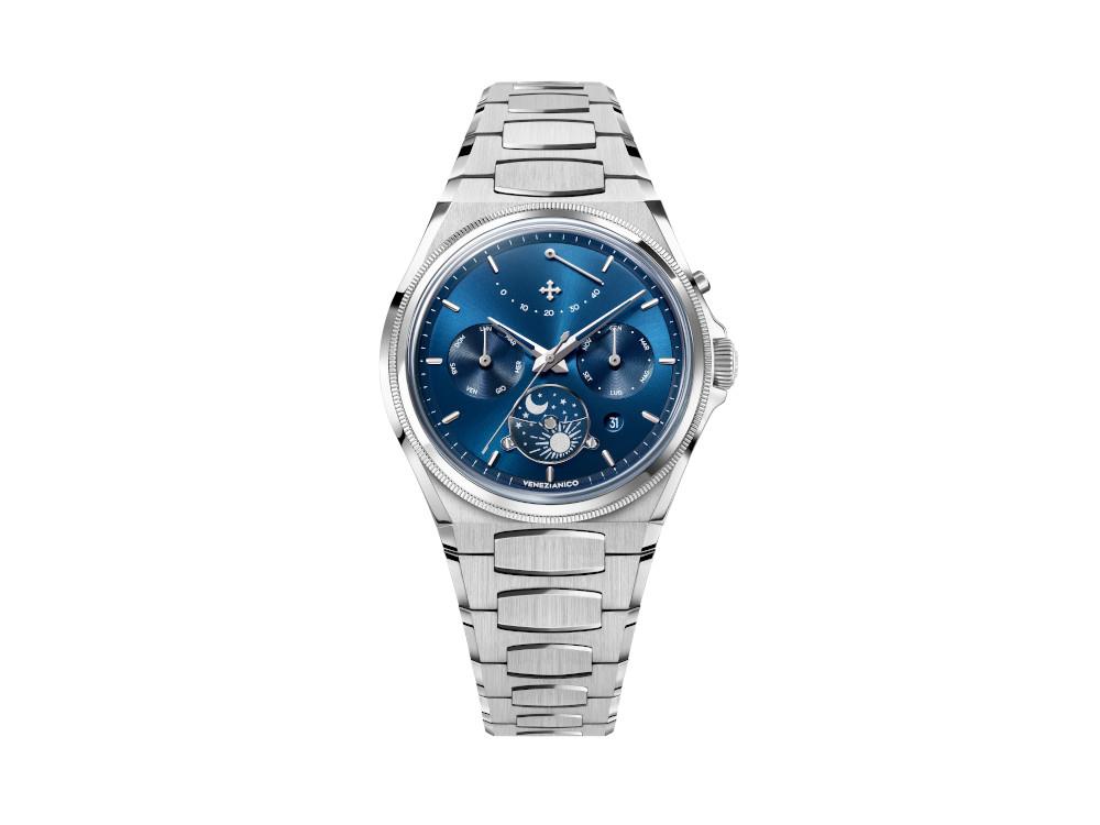 Venezianico Arsenale Calendario Automatik Uhr, 40 mm, Blau, 6221580C