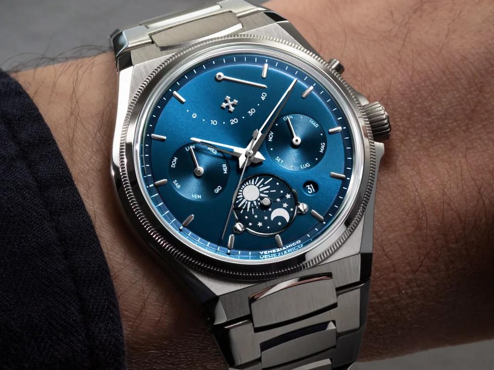Venezianico Arsenale Calendario Automatik Uhr, 40 mm, Blau, 6221580C