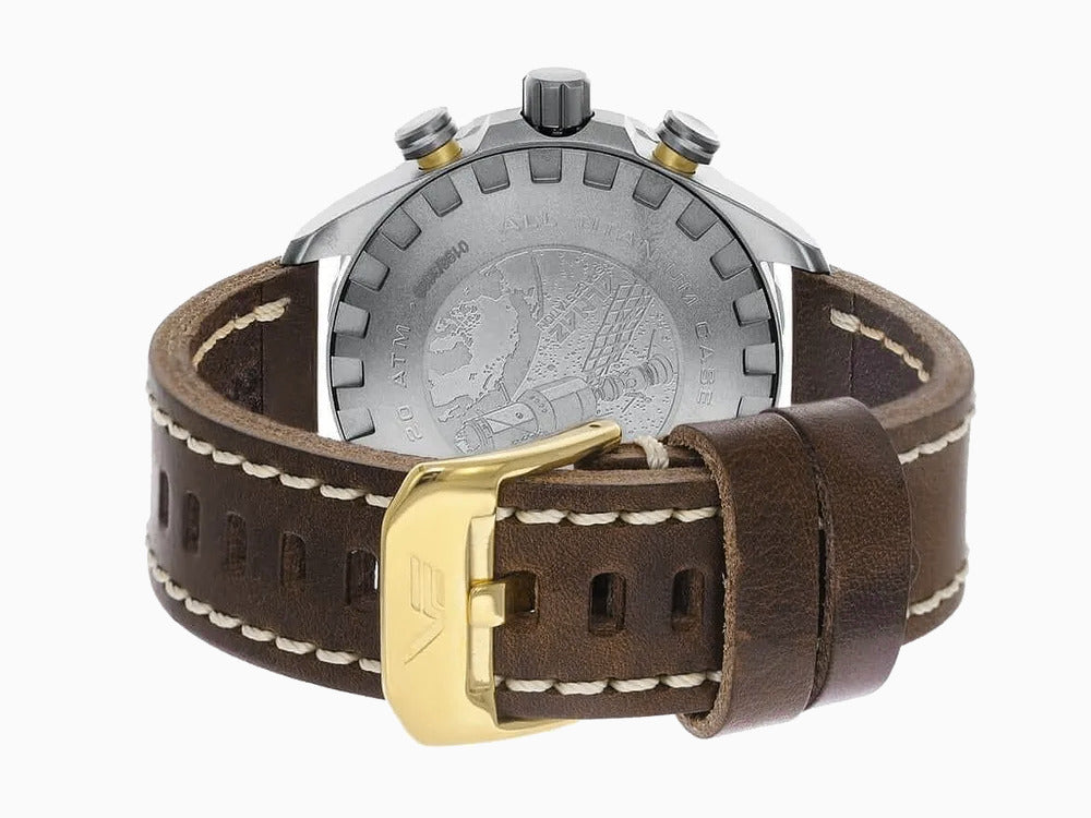 Vostok Europe Almaz Quartz Uhr, Titan, Grau, 47 mm, Chrono, 6S11-320H521
