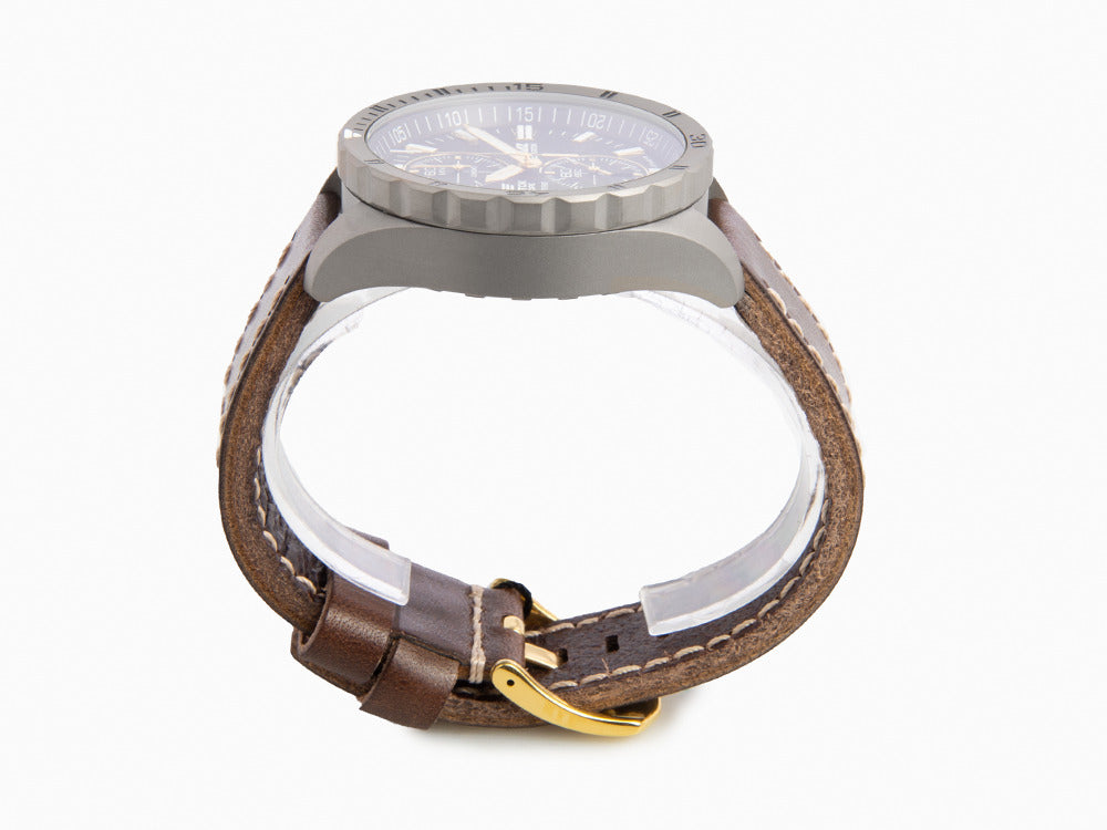 Vostok Europe Almaz Quartz Uhr, Titan, Grau, 47 mm, Chrono, 6S11-320H521