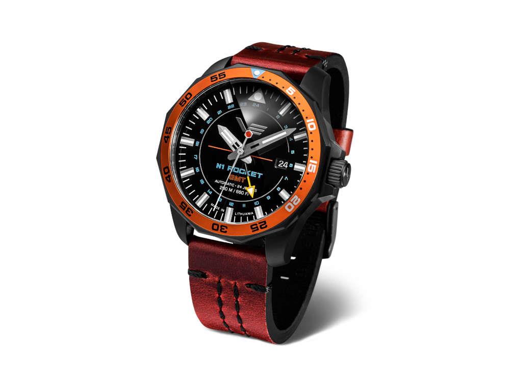 Vostok Europe Rocket N-1 Automatik Uhr, PVD, Schwarz, 46 mm, NH34-225C714-L-RD