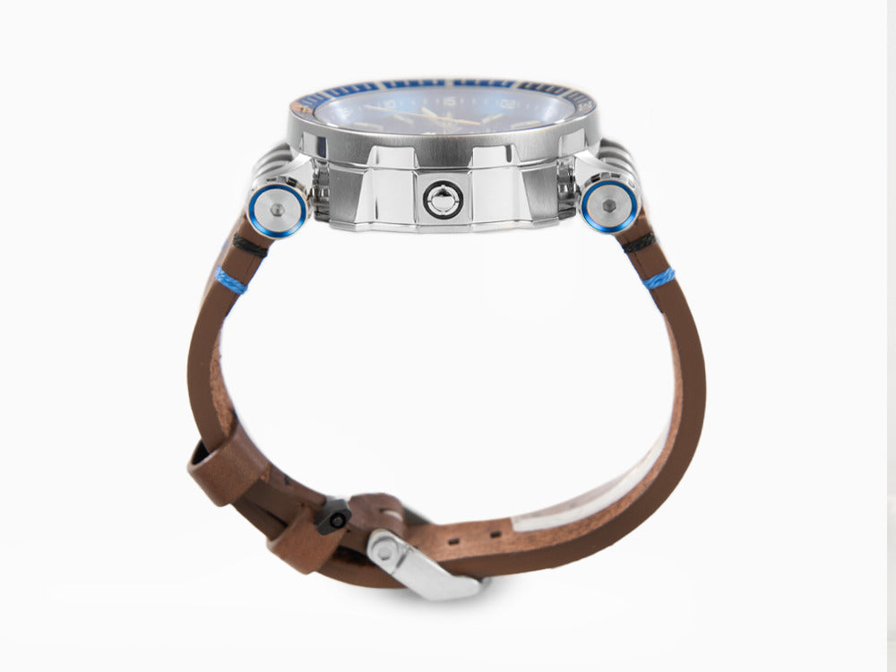 Vostok Europe Energia II GMT Automatik Uhr, Blau, Limitierte Ed NH34-575A716