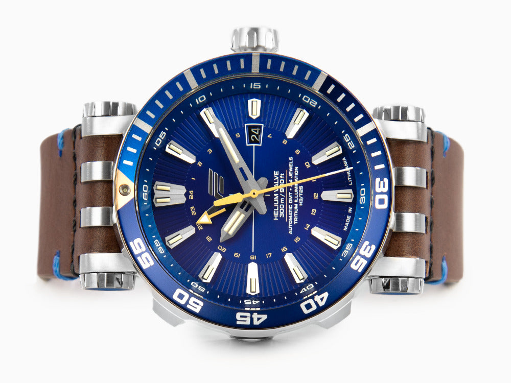 Vostok Europe Energia II GMT Automatik Uhr, Blau, Limitierte Ed NH34-575A716