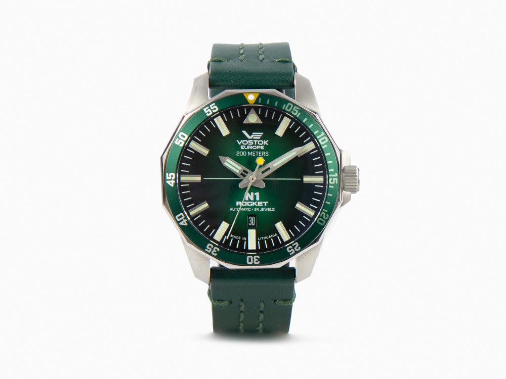 Vostok Europe Rocket N-1 Automatik Uhr, Grün, 46 mm, Superluminova, NH35-225A710