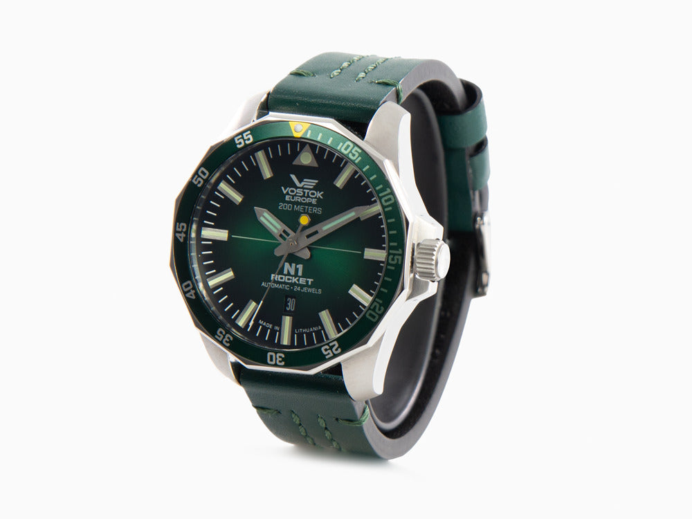 Vostok Europe Rocket N-1 Automatik Uhr, Grün, 46 mm, Superluminova, NH35-225A710