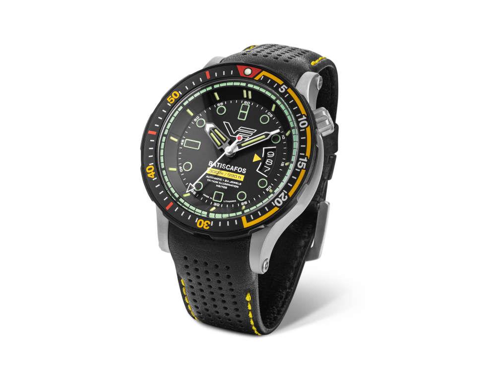 Vostok Europe Batiscafos Automatik Uhr, Schwarz, 49.7 mm, NH35-511E767-L-BK
