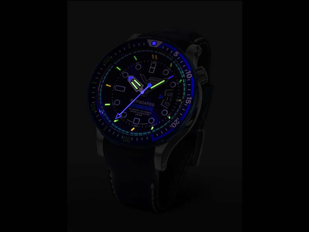 Vostok Europe Batiscafos Automatik Uhr, Blau, 49.7 mm, NH35-511E768-L-BL