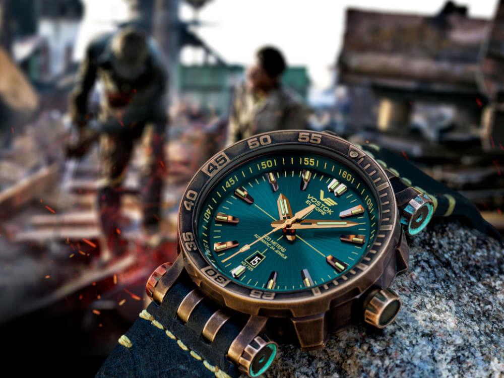 Vostok Europe Energia Automatik Uhr, Bronze, Türkis, NH35A-575O286