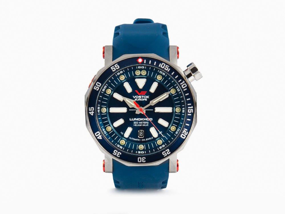 Vostok Europe Lunokhod-2 Automatik Uhr, Blau, 49 mm, Tritium, NH35A-620A634-L-BL