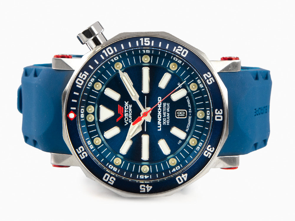Vostok Europe Lunokhod-2 Automatik Uhr, Blau, 49 mm, Tritium, NH35A-620A634-L-BL