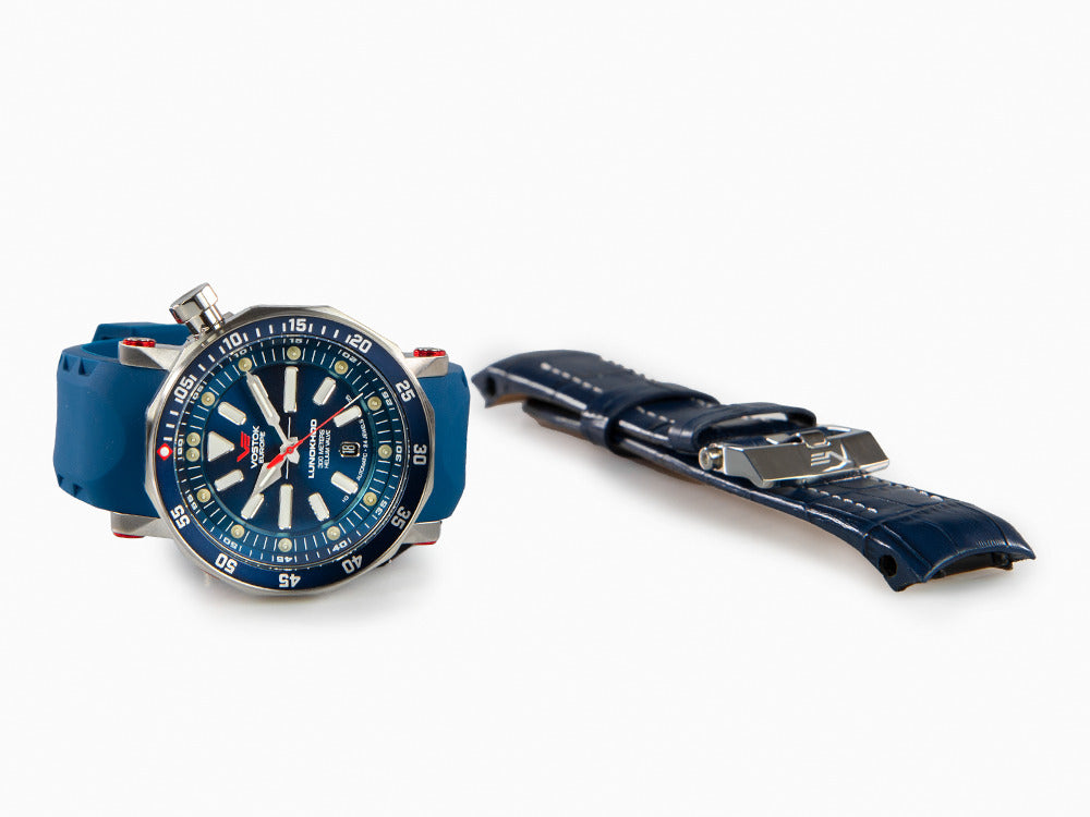 Vostok Europe Lunokhod-2 Automatik Uhr, Blau, 49 mm, Tritium, NH35A-620A634-L-BL
