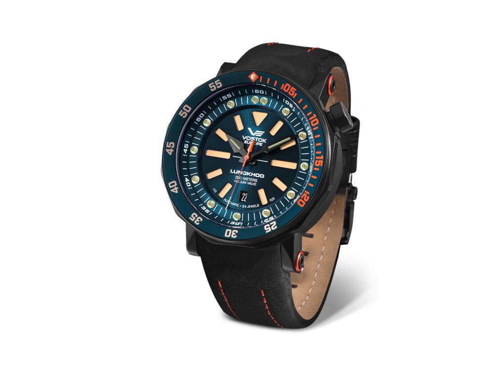 Vostok Europe Lunokhod-2 Automatik Uhr, Blau, 49 mm, Tritium, NH35A-620C633-L-BK