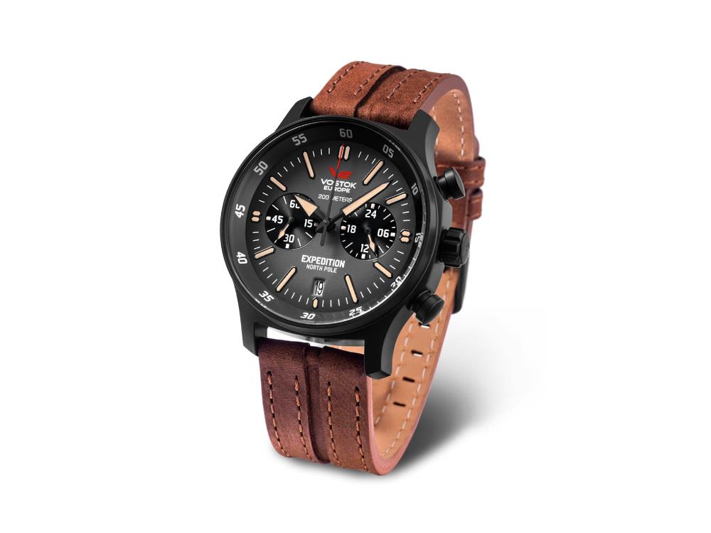 Vostok Europe Expedition North Pole Quartz Uhr, PVD, 43 mm, Chrono, VK64-592C558