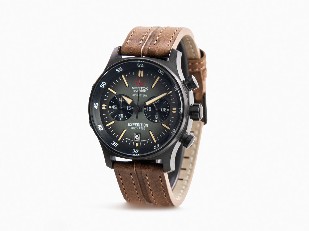 Vostok Europe Expedition North Pole Quartz Uhr, PVD, 43 mm, Chrono, VK64-592C558