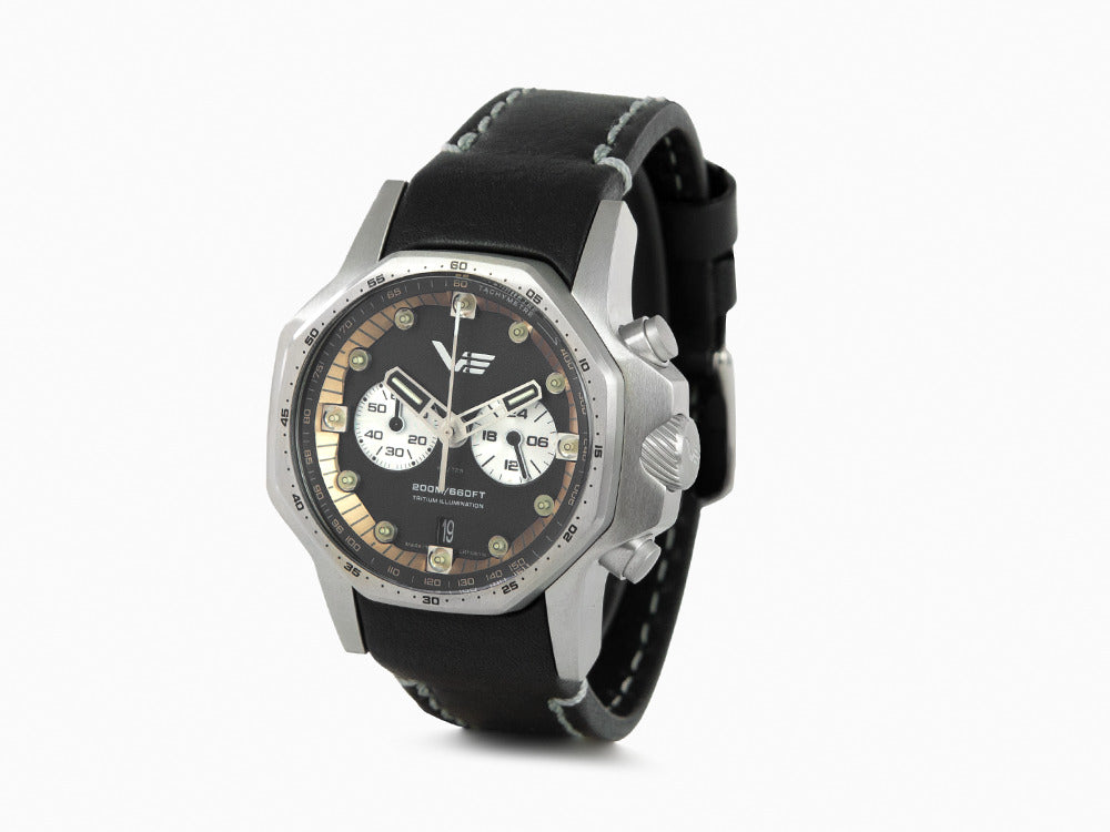 Vostok Europe Atomic Age Quartz Uhr, 48 mm, Tritium, Chrono, VK64-640A698