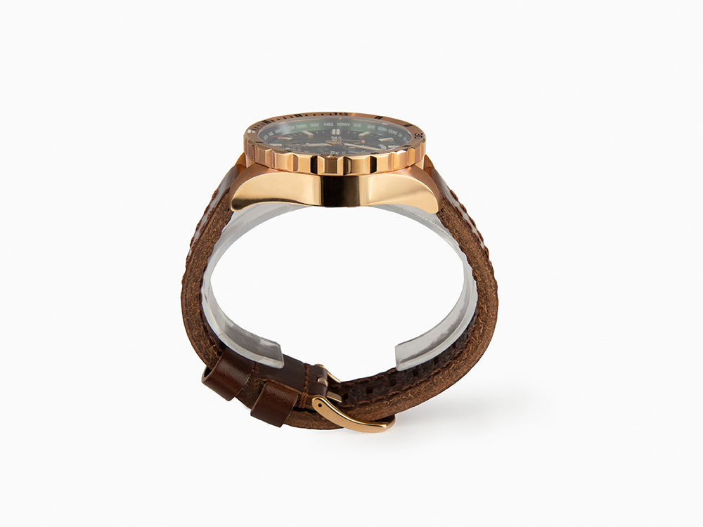 Vostok Europe Almaz Quartz Uhr, PVD, Grün, 47 mm, Chronograph, YM8J-320B656