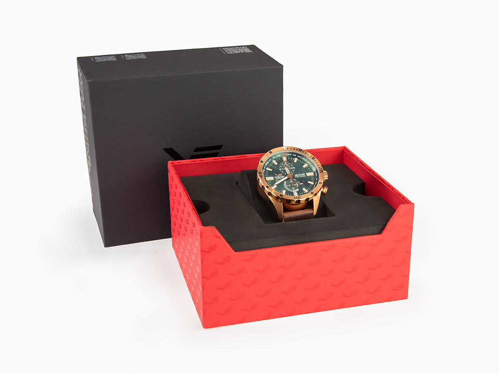 Vostok Europe Almaz Quartz Uhr, PVD, Grün, 47 mm, Chronograph, YM8J-320B656