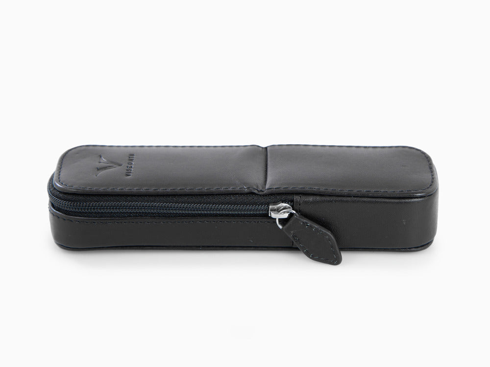 Visconti Accesorios Etui, Leder, Starr, 2 Schreibgeräte, Schwarz, KL40-02