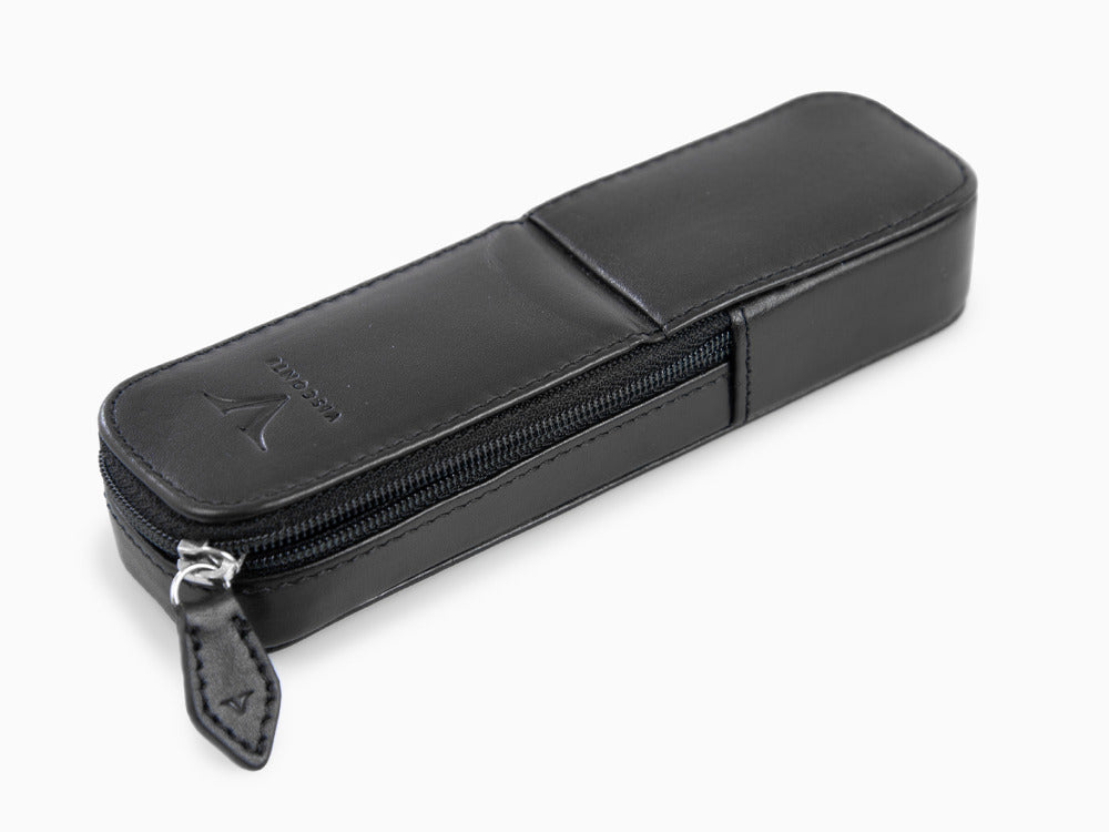Visconti Accesorios Etui, Leder, Starr, 2 Schreibgeräte, Schwarz, KL40-02