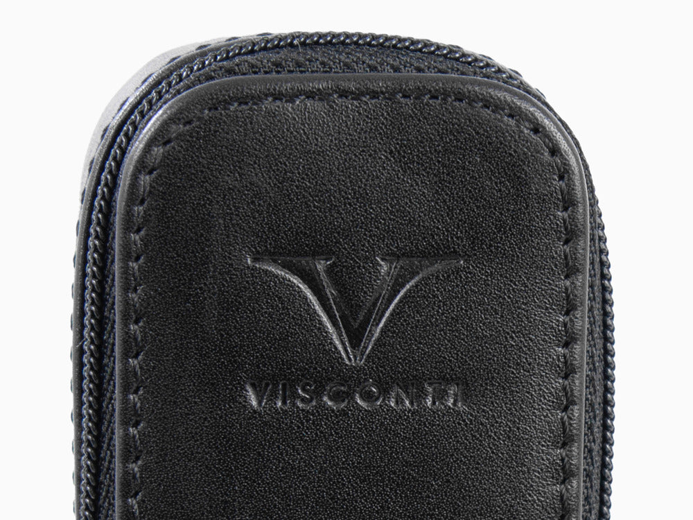 Visconti Accesorios Etui, Leder, Starr, 2 Schreibgeräte, Schwarz, KL40-02