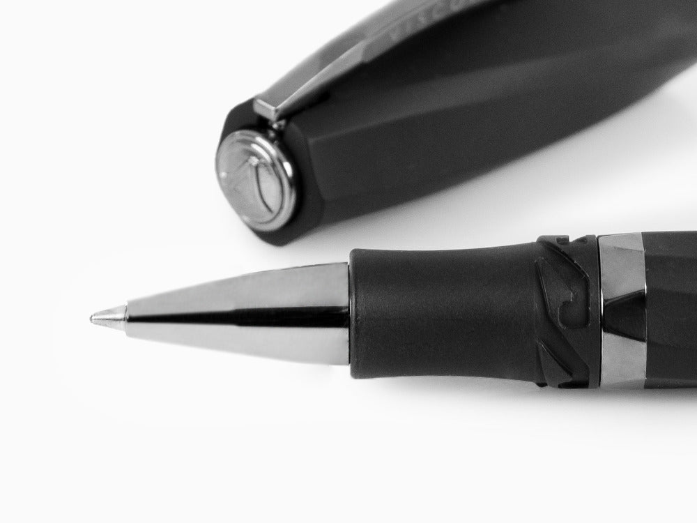 Visconti Divina Matte Roller, Edelharz, Schwarz, Ruthenium Akzenten, KP18-09-RB
