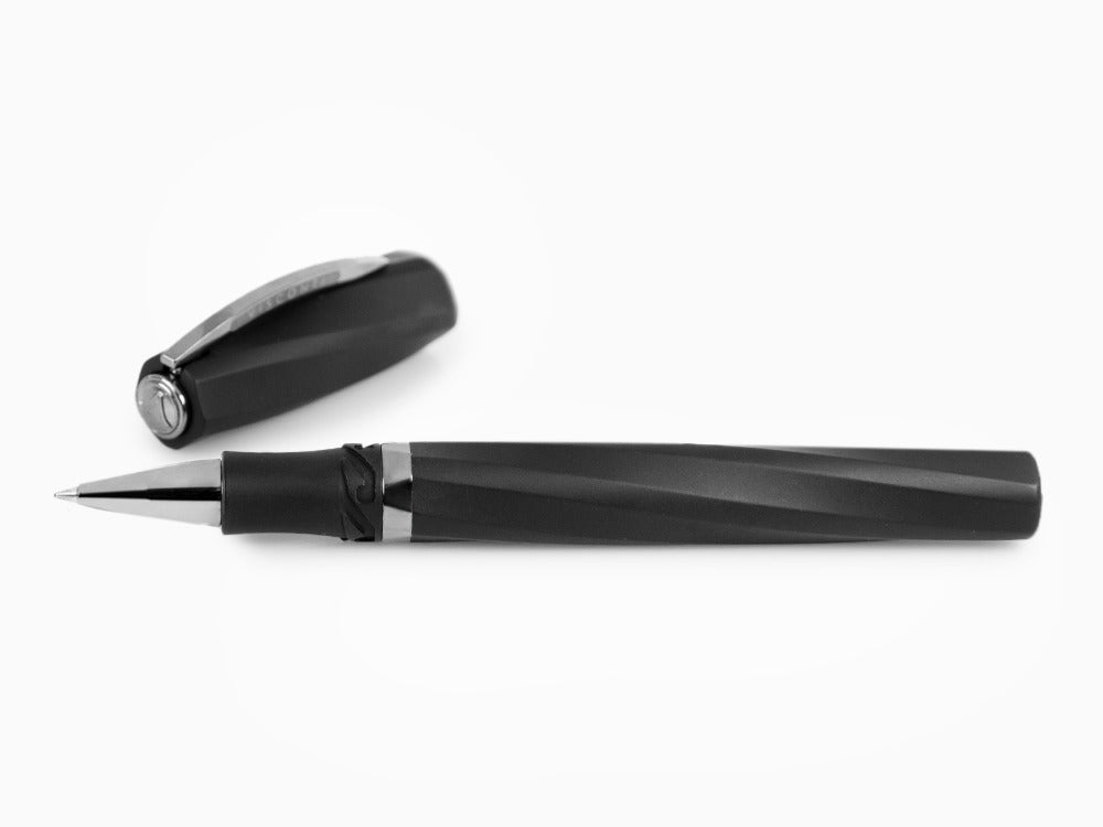 Visconti Divina Matte Roller, Edelharz, Schwarz, Ruthenium Akzenten, KP18-09-RB