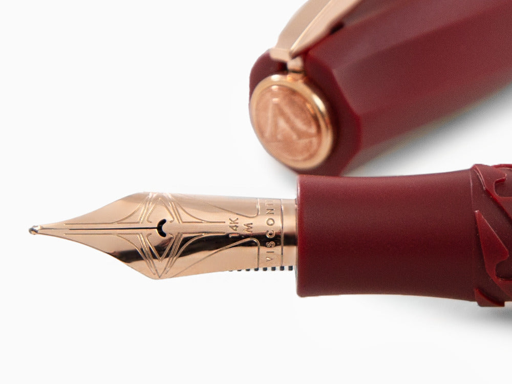 Visconti Divina Bordeaux Matte Füllfederhalter, Roségold PVD, KP18-14-FP