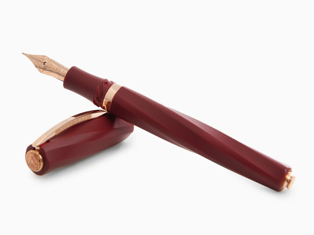 Visconti Divina Bordeaux Matte Füllfederhalter, Roségold PVD, KP18-14-FP
