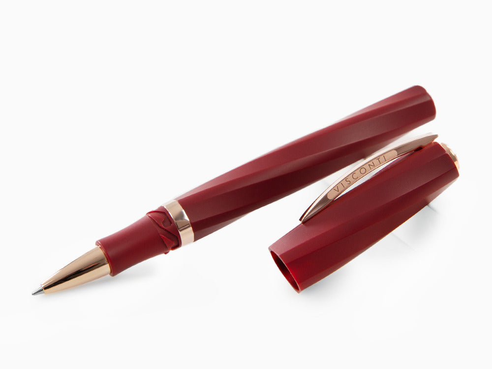 Visconti Divina Bordeaux Matte Roller, Edelharz, Roségold PVD, KP18-14-RB