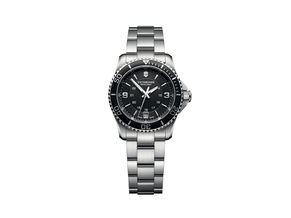 Victorinox Maverick Ladies Quartz Uhr, Schwarz, 34 mm, Stahl, 10 atm, V241701