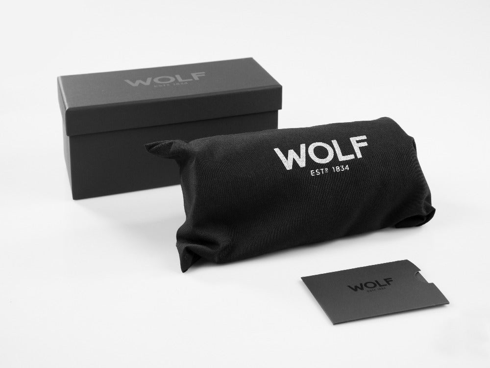 WOLF Blake Uhrenrolle, 3 uhren, Schwarz, Leder, 305002