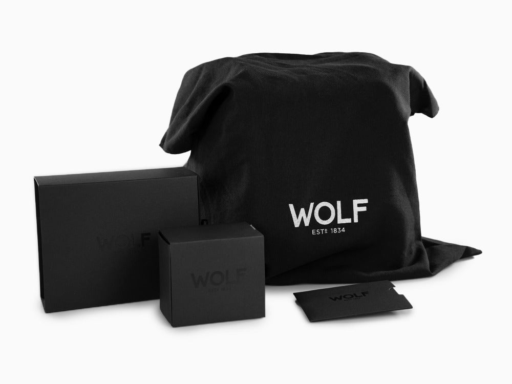 WOLF Viceroy Uhrenbeweger, 1 Uhr, Schwarz, Vegane Leder, 456002