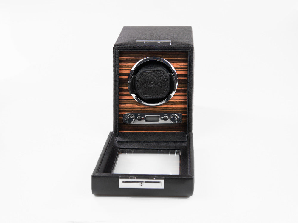 WOLF Roadster Uhrenbeweger, 1 Uhr, Schwarz, Vegane Leder, 457056