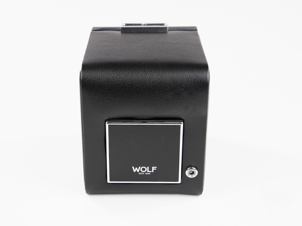 WOLF Roadster Uhrenbeweger, 1 Uhr, Schwarz, Vegane Leder, 457056