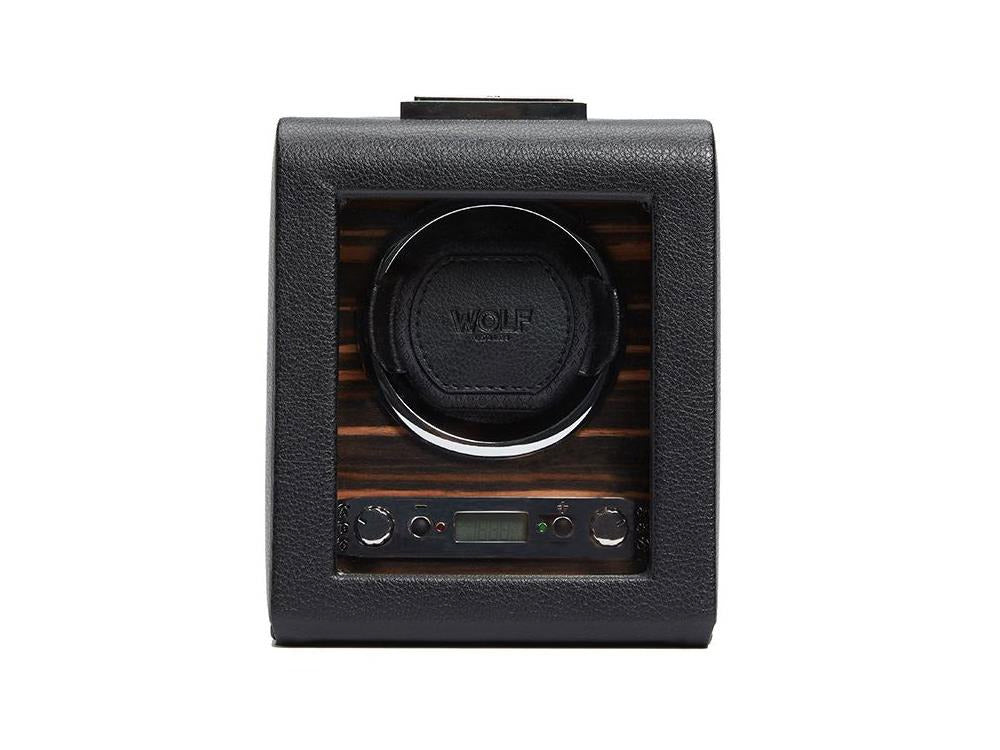 WOLF Roadster Uhrenbeweger, 1 Uhr, Schwarz, Vegane Leder, 457056