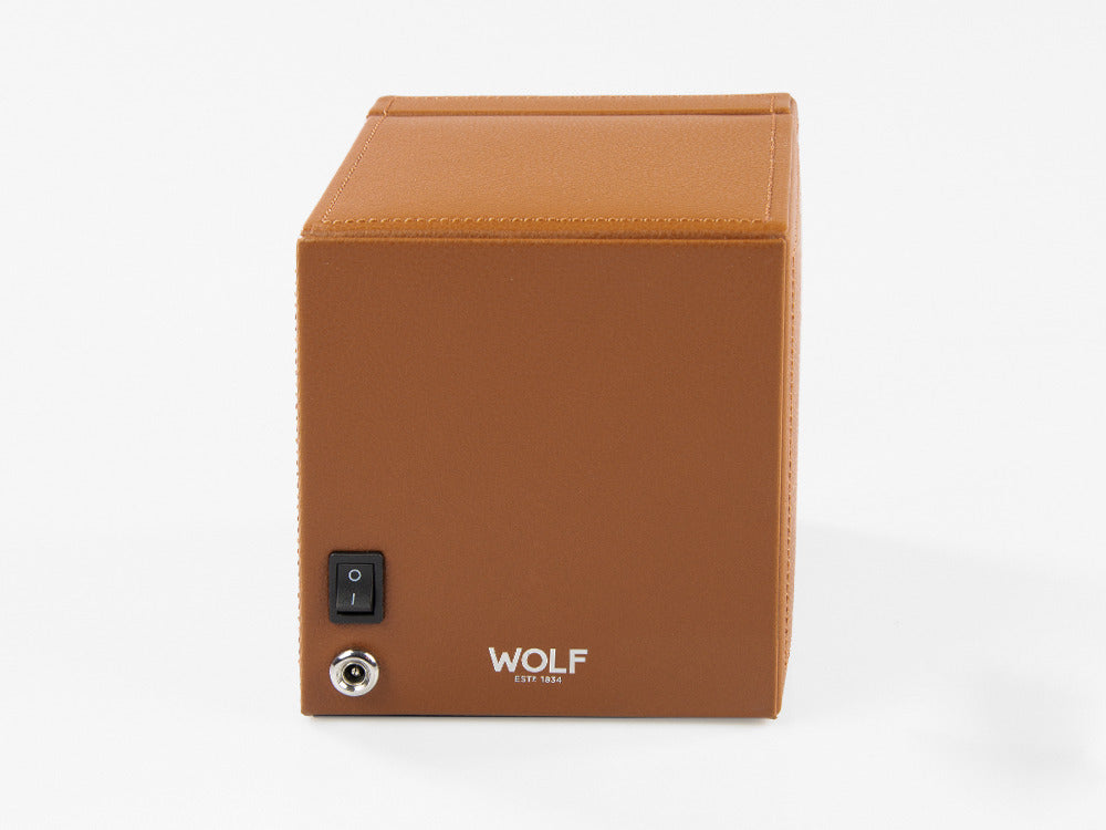 WOLF Cub Uhrenbeweger, 1 Uhr, Braun, Vegane Leder, 461127