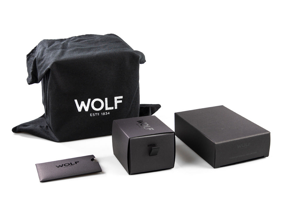 WOLF Cub Uhrenbeweger, 1 Uhr, Braun, Vegane Leder, 461127