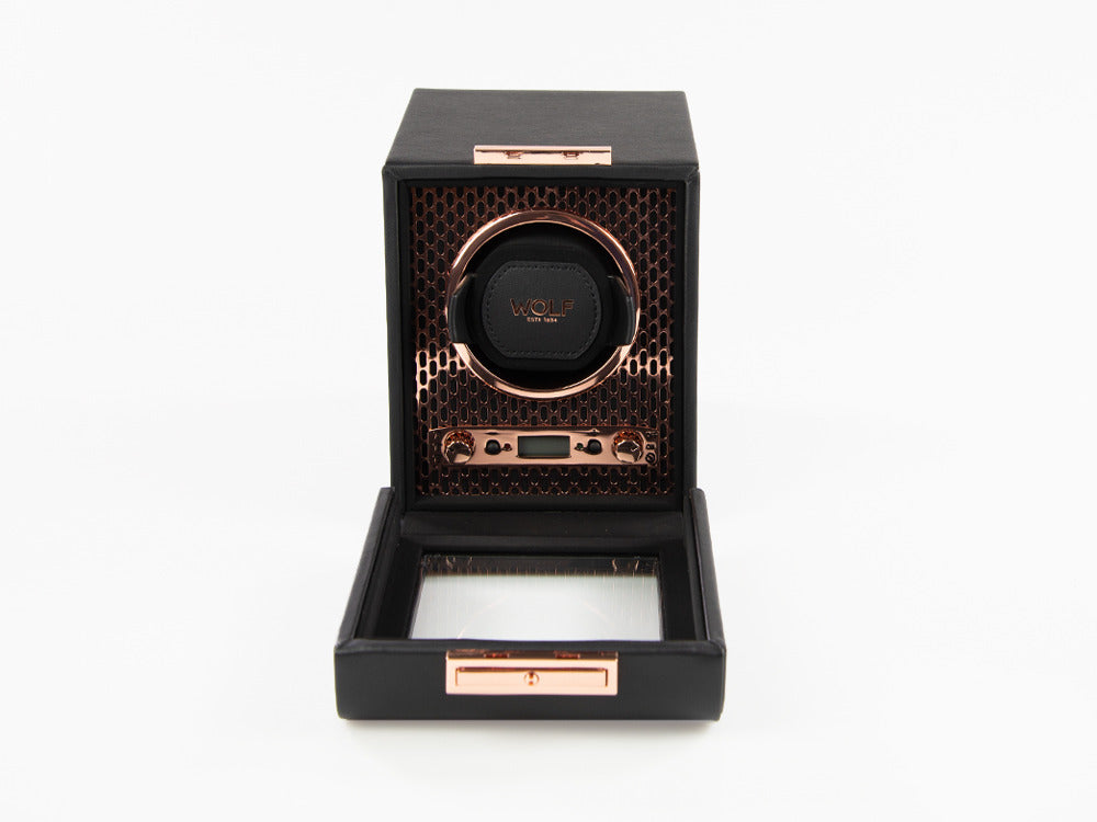 Uhrenbeweger, WOLF, Schwarz, 1 Uhr, Vegane Leder, 469116