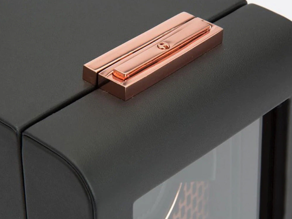 Uhrenbeweger, WOLF, Schwarz, 1 Uhr, Vegane Leder, 469116