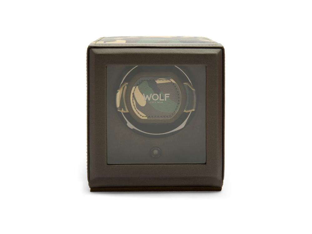 WOLF Elements Earth Uhrenbeweger, 1 Uhr, Grün, Vegane Leder, 665130