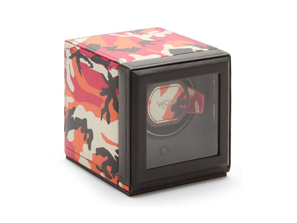 WOLF Elements Fire Uhrenbeweger, 1 Uhr, Rot, Vegane Leder, 665172