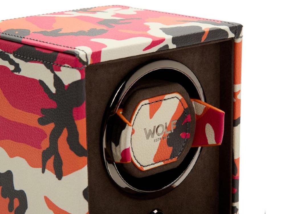 WOLF Elements Fire Uhrenbeweger, 1 Uhr, Rot, Vegane Leder, 665172