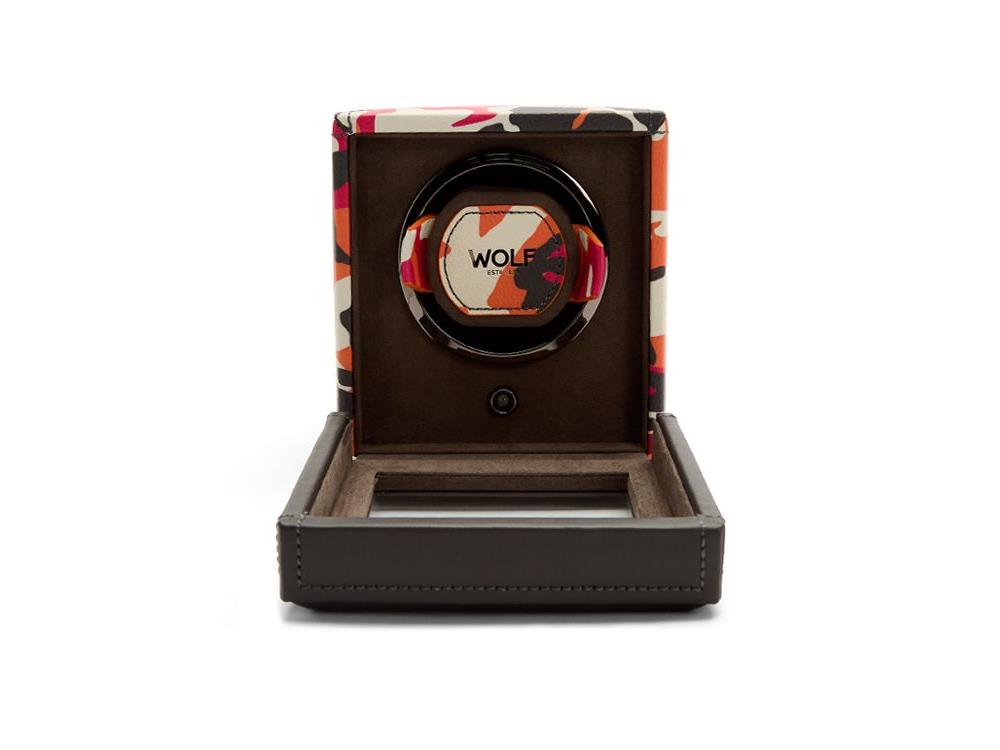 WOLF Elements Fire Uhrenbeweger, 1 Uhr, Rot, Vegane Leder, 665172