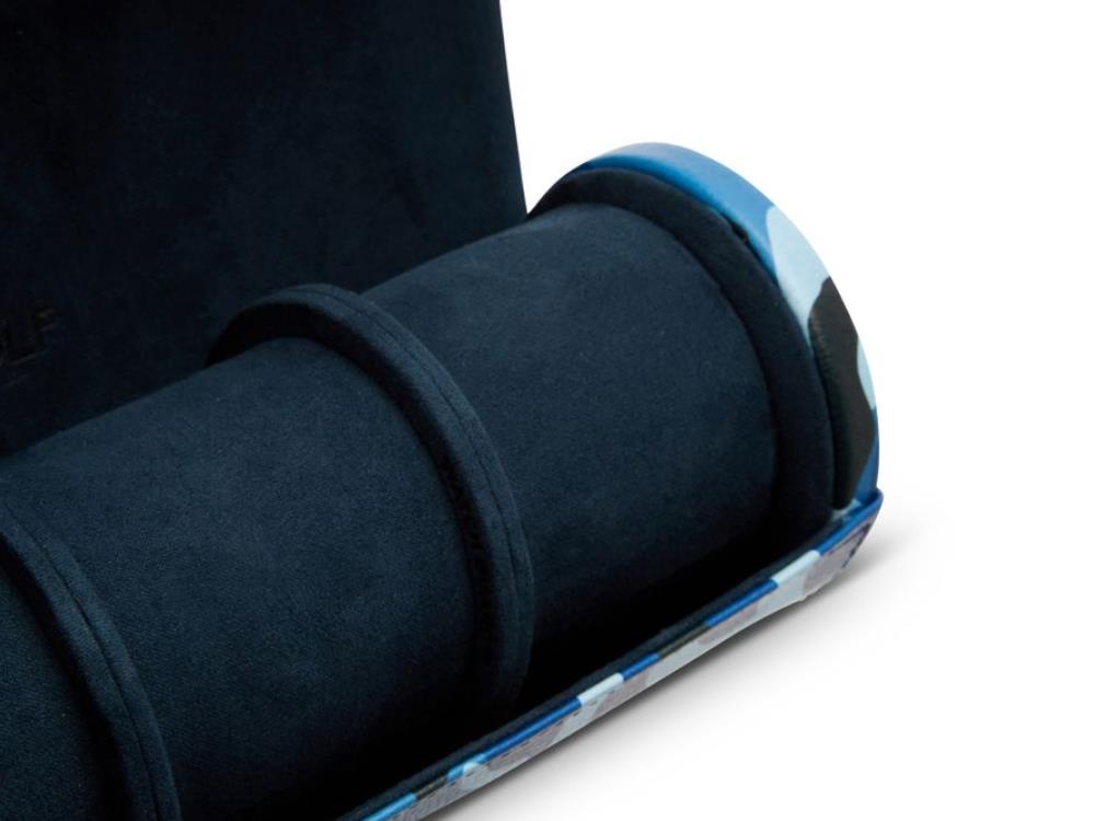 WOLF Elements Water Uhrenrolle, 3 Uhren, Blau, Vegane Leder, 665271