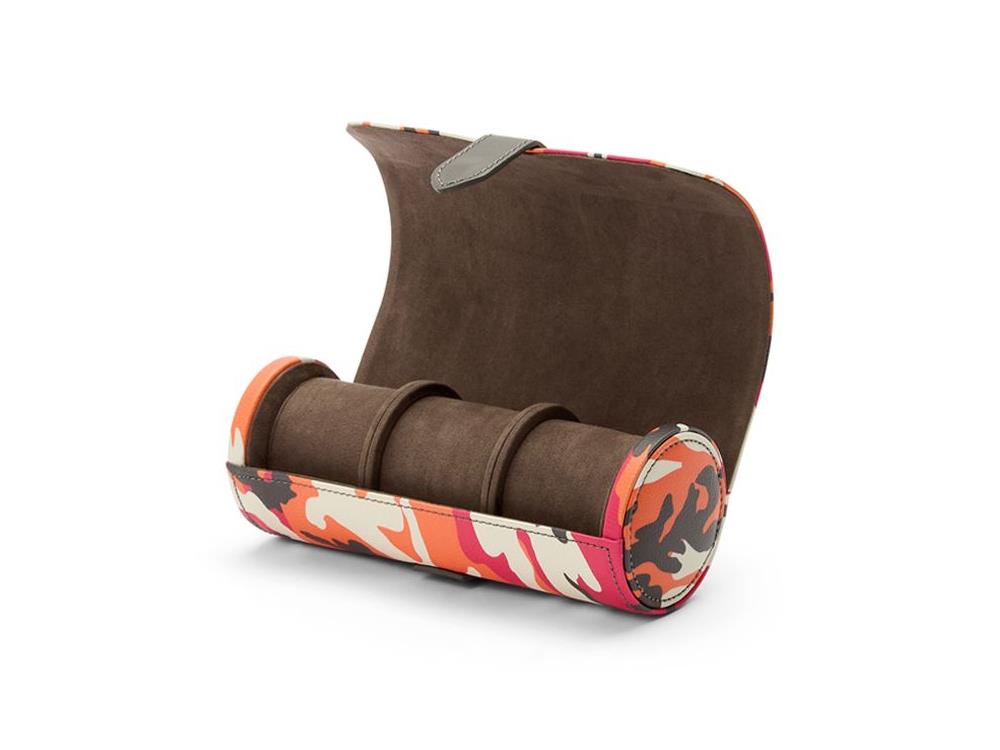 WOLF Elements Fire Uhrenrolle, 3 Uhren, Rot, Vegane Leder, 665272