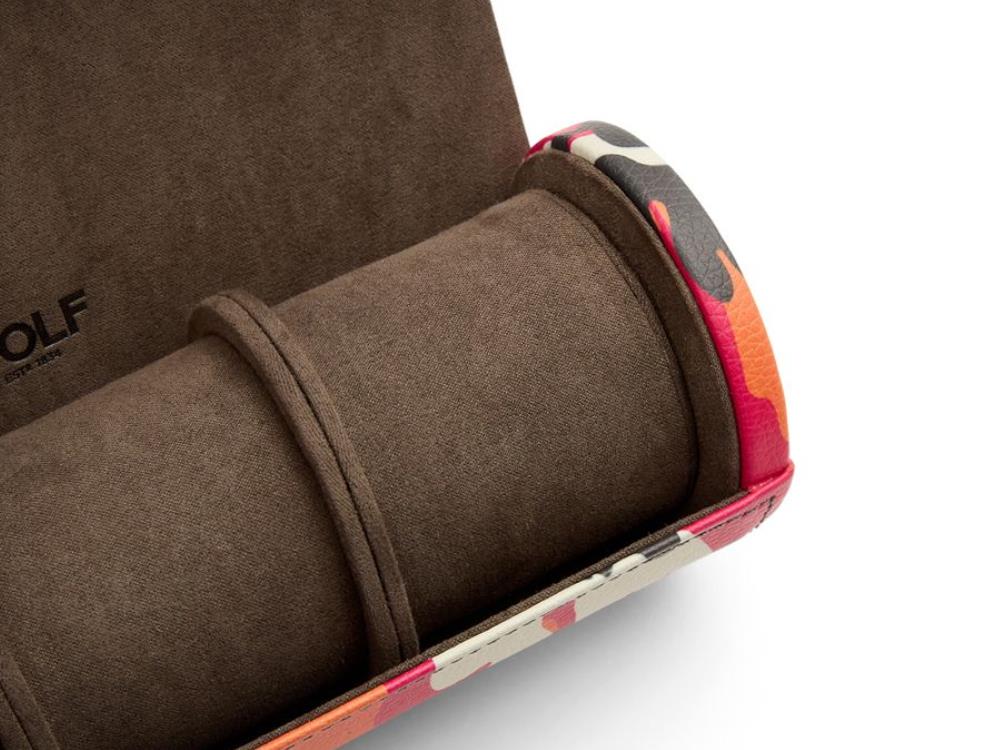 WOLF Elements Fire Uhrenrolle, 3 Uhren, Rot, Vegane Leder, 665272