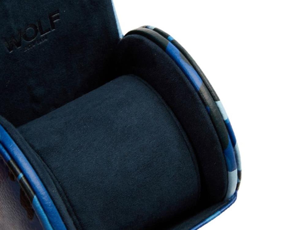 WOLF Elements Water Uhrenrolle, 1 Uhr, Blau, Vegane Leder, 665371