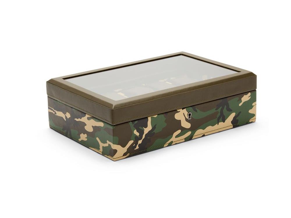 WOLF Elements Earth Uhrenbox, 10 Uhren, Grün, Vegane Leder, 665430