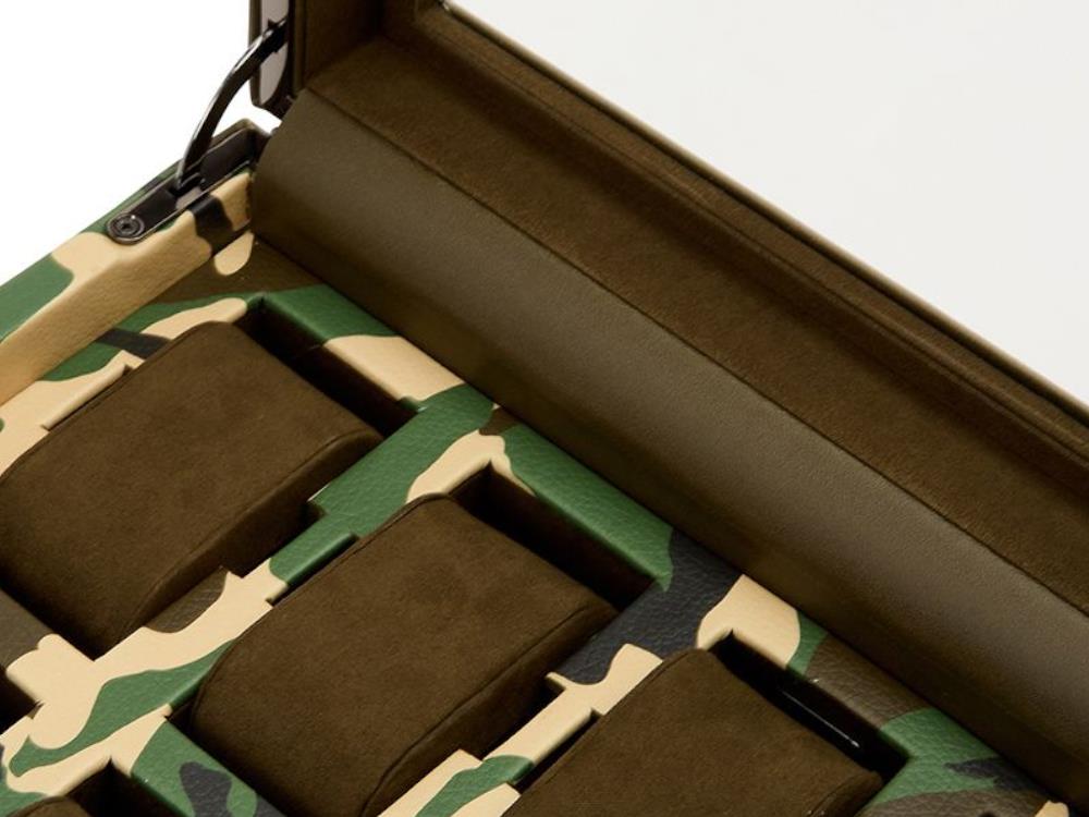 WOLF Elements Earth Uhrenbox, 10 Uhren, Grün, Vegane Leder, 665430