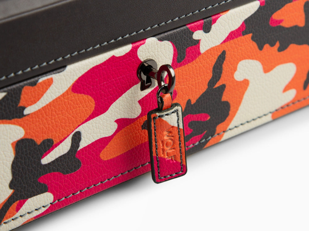 WOLF Elements Fire Uhrenbox, 10 Uhren, Rot, Vegane Leder, 665472